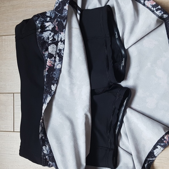 Lululemon Black Patterned Pace Rival Size 2 Long Sport Skort - Picture 11 of 12